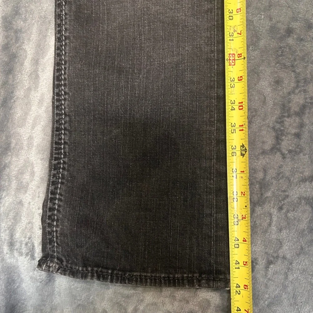 True Religion Mens Straight Leg Jeans Faded Black Thick Stitch 38 x 31